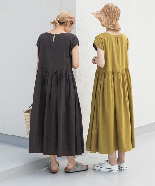 「URBAN RESEARCH DOORS」 半袖ワンピース MEDIUM ネイビー レディース_画像5