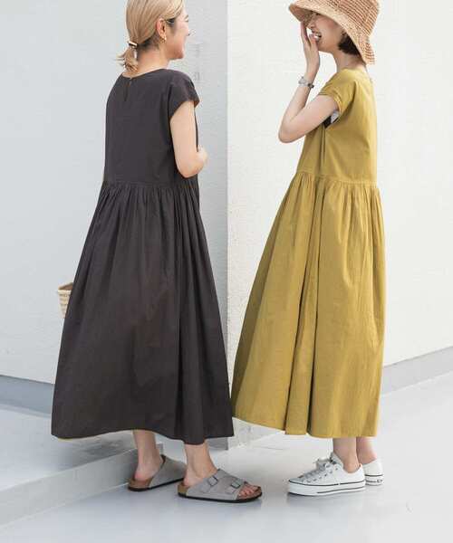 「URBAN RESEARCH DOORS」 半袖ワンピース MEDIUM ネイビー レディース_画像6