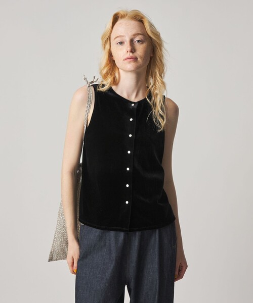 【BLACK】<Steven Alan>ノースリーブ Tシャツ Steven Alan＞ノースリーブ Tシャツ