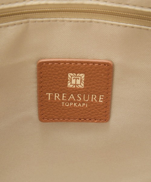 トートバッグ 「TREASURE TOPKAPI」レザーコンビ ストライプハンドル スリム トートバッグ　A4 / 軽量 レディースの画像