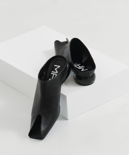 美品✨MANA マナ　メッシュ オープントゥ サンダル ブラック　バックジップ MANA（マナ） サンダル 「MANA/マナ」open-toe sandal/オープントゥ