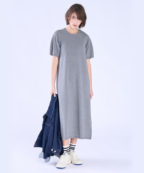 To b. by agnes ワンピース WEB限スペシャルショルダーボタン コットン
