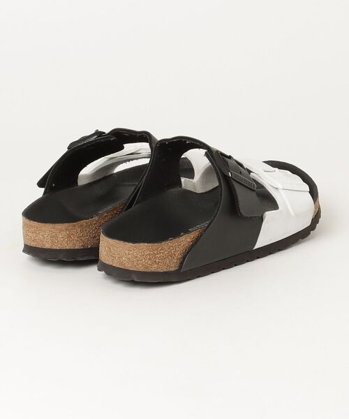「BIRKENSTOCK」 ビーチサンダル 38 ブラック×ホワイト レディース_画像2