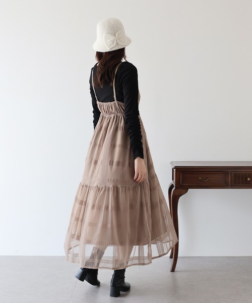 「BLUEEAST」 キャミソールワンピース MEDIUM ブラウン レディース_画像3