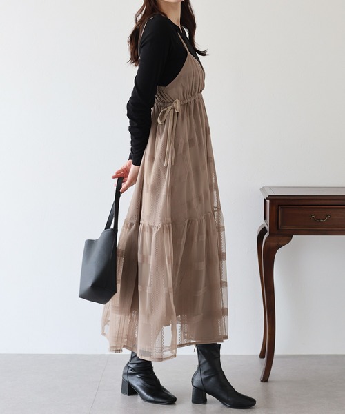 「BLUEEAST」 キャミソールワンピース MEDIUM ブラウン レディース_画像4