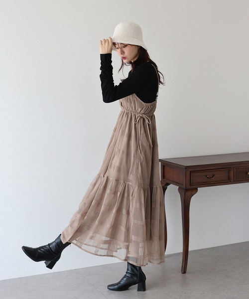 「BLUEEAST」 キャミソールワンピース MEDIUM ブラウン レディース_画像7