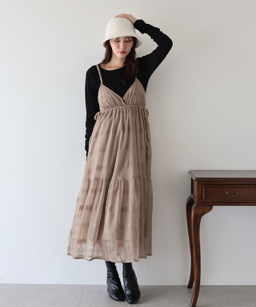 「BLUEEAST」 キャミソールワンピース MEDIUM ブラウン レディース_画像9