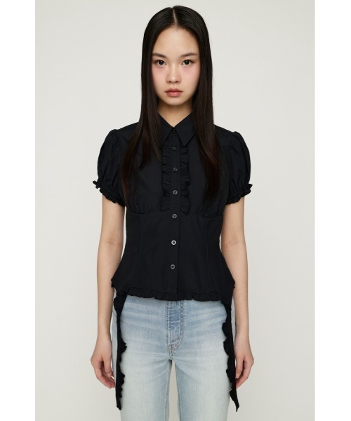 SLY（スライ） ブラウス シャツ CHECK FRILL SH BL チェックフリル