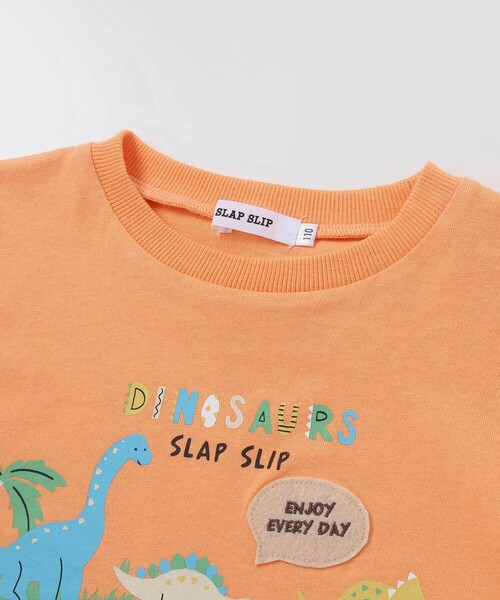 SLAP SLIP（スラップスリップ） tシャツ 「お揃い」化石恐竜切り替え