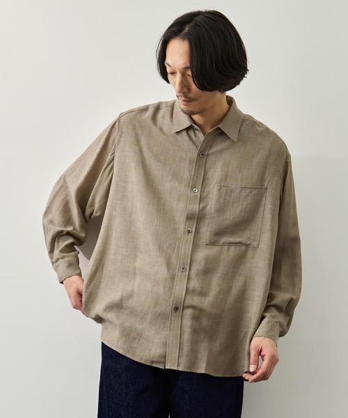CITY TOKYO シャツ 「CITY TOKYO」Twist linen オーバーシャツ メンズ