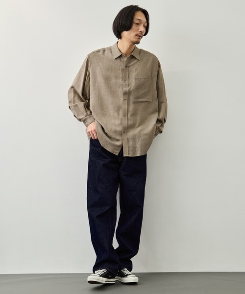 CITY TOKYO シャツ 「CITY TOKYO」Twist linen オーバーシャツ メンズ