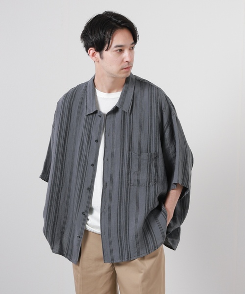 「JOURNAL STANDARD J.S HOMESTEAD」 7分袖シャツ FREE グリーン メンズ_画像2