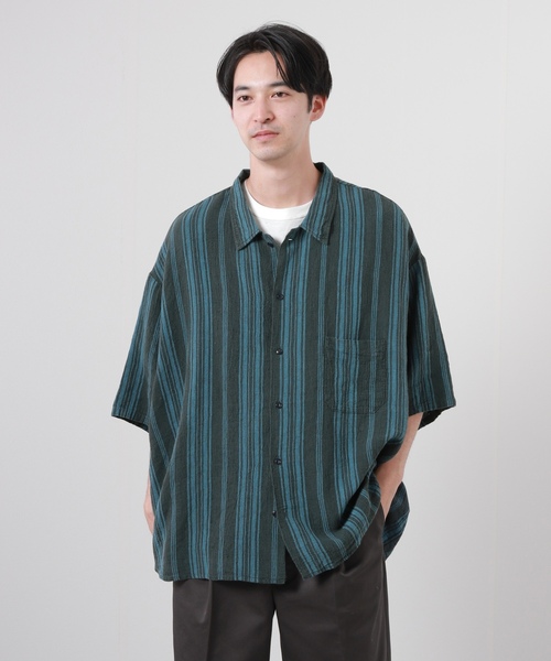 「JOURNAL STANDARD J.S HOMESTEAD」 7分袖シャツ FREE グリーン メンズ_画像3