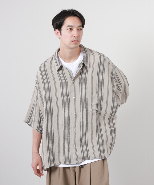 「JOURNAL STANDARD J.S HOMESTEAD」 7分袖シャツ FREE グリーン メンズ_画像4