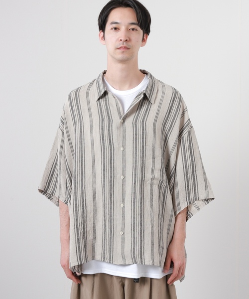 「JOURNAL STANDARD J.S HOMESTEAD」 7分袖シャツ FREE グリーン メンズ_画像6