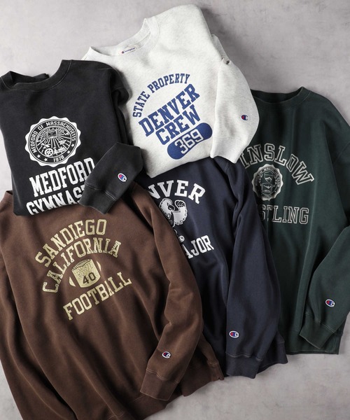 「Champion」 スウェットカットソー L グレー レディース_画像6