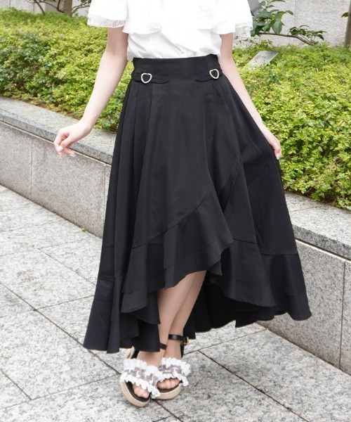 SYTE 黒 ラップスカート フリンジ付き SYTE 黒 ラップスカート フリンジ付き