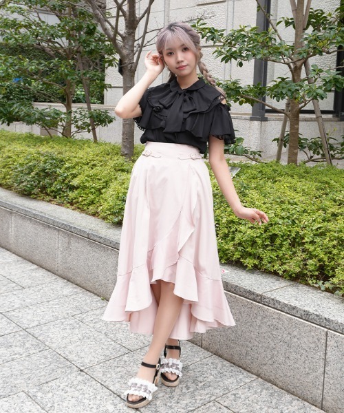 axes femme POETIQUE スカート ラッフルフリルイレヘムSK : ZOZOTOWN
