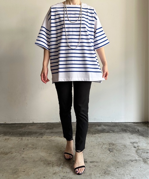 「COMMON WARE」 「MONT KEMMEL」半袖カットソー 36 ネイビー レディース_画像9