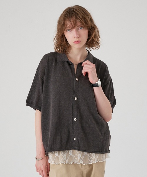 ONCILY（オンシェリー） シャツ SILVER BUTTON KNIT SHIRT CARDIGAN 