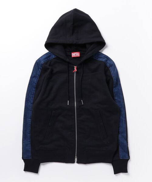 DIESEL（ディーゼル） ジップアップパーカー LARGE ブラック メンズ