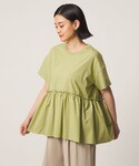 tシャツ 半袖 プレーティング ペプラムカット...の詳細画像1