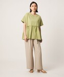 tシャツ 半袖 プレーティング ペプラムカット...の詳細画像2