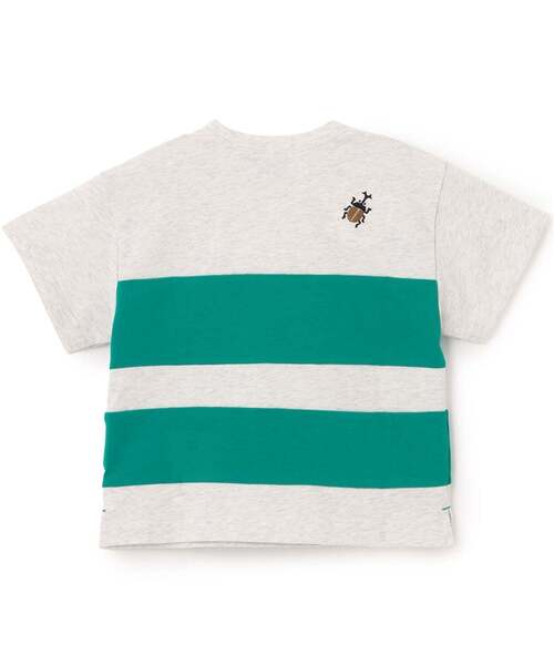 kladskap（クレードスコープ） tシャツ 昆虫刺しゅう切替半袖Tシャツ