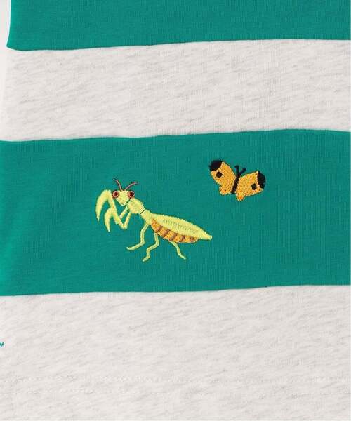 kladskap（クレードスコープ） tシャツ 昆虫刺しゅう切替半袖Tシャツ