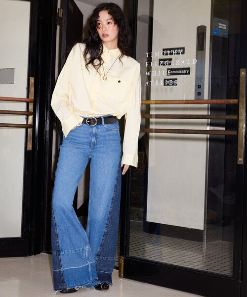 「MARY QUANT」 長袖シャツ フリ- ブラック レディース_画像7