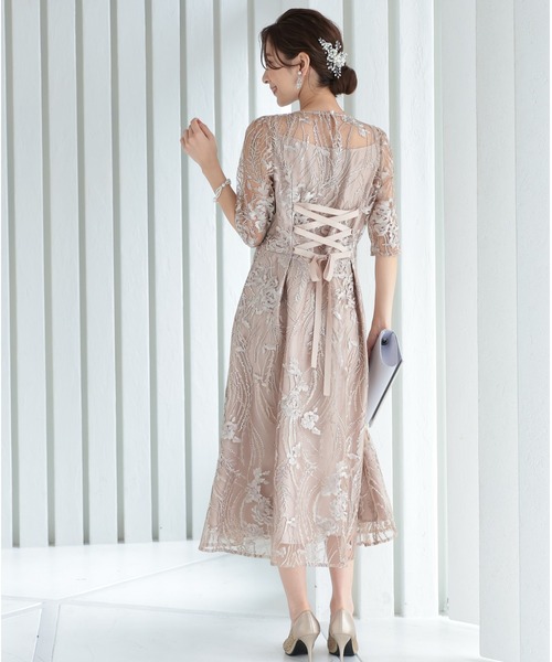 「PREFERIR」 「haremode」半袖ワンピース LARGE ベージュ レディース_画像7