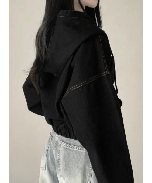 FREE STYLISTS デニムジャケット gジャン ダブルジップ フード付き