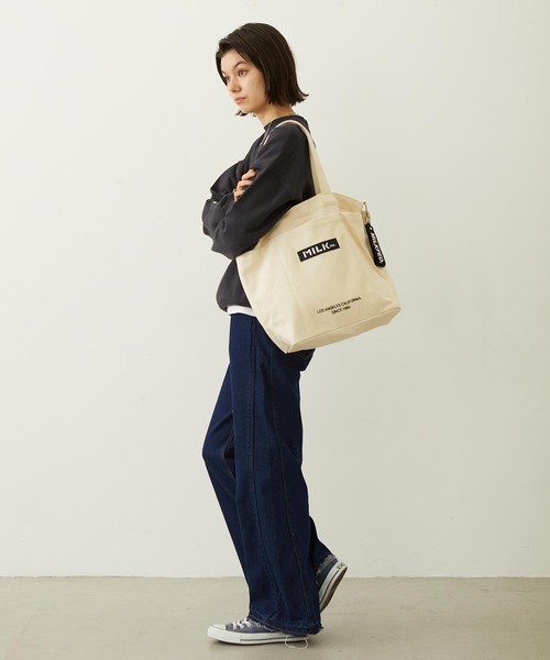 MILKFED.（ミルクフェド） トートバッグ BAR AND UNDER LOGO BIG