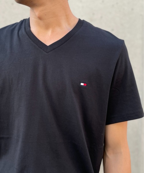 売れ筋商品|||トミー ヒルフィガー Tシャツ レディース トップス TEE - Basic T-shirt - black TOMMY HILFIGER tシャツ HILFIGER(トミーヒルフィガー) / Core