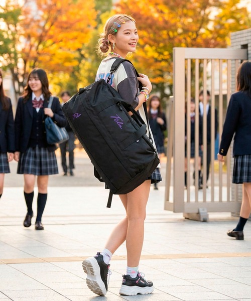 ボストンバッグ 「FILA/フィラ」 別注 ミニ 筆記体 ロゴ 3way ボストンバッグ リュック ショルダーバッグ 大容量 47Lの画像