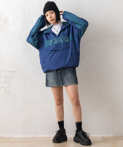 送料無料 百貨店 FILA マウンテンパーカー ウインドブレーカー フィラ ロゴ刺繍 Lサイズ