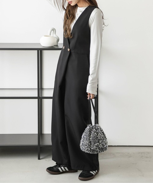 サロペット オーバーオール ラップ風オールインワン レディース | SUGAR BISKET | 22