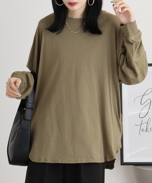 atONE（アットワン） スマホショルダー tシャツ 後ろボタンロング