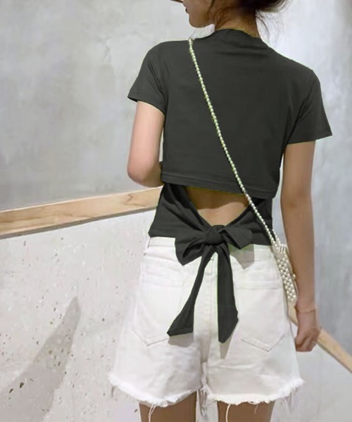 ♡styling ホワイトTシャツ　バッグリボン♡ styling/｜バックリボンカットトップス | Rakuten Fashion(楽天