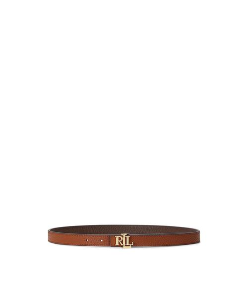 ローレンラルフローレン　ロゴ　リバーシブル　レザー　スキニー　ベルト LAUREN RALPH ベルト ロゴ リバーシブル レザー スキニー
