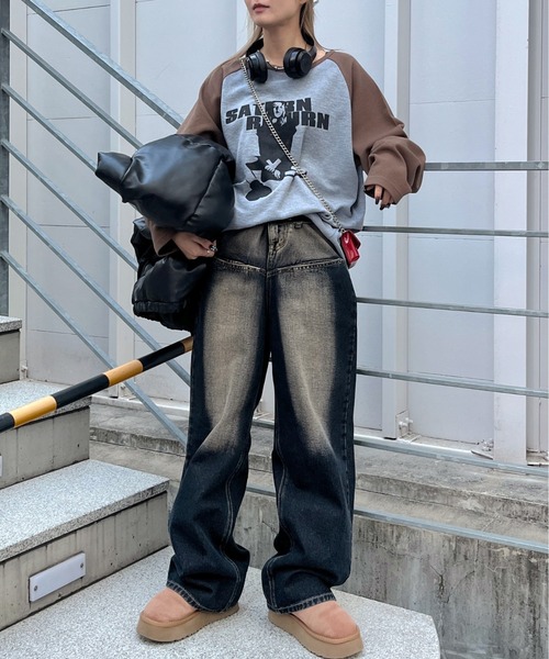 tシャツ Tシャツ シャーロットワッフルラグラントップス レディース 