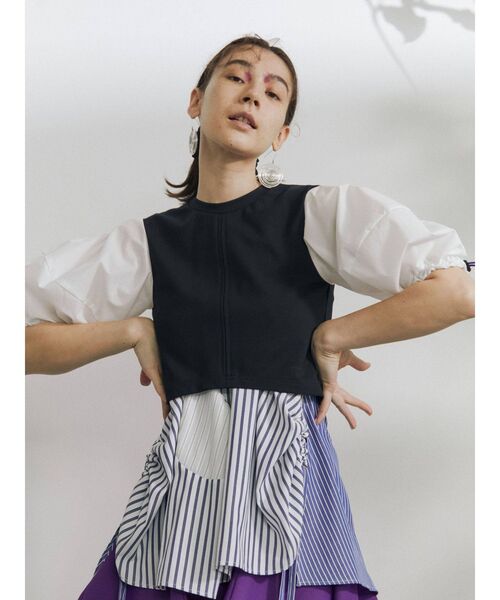 極美品♡ アンスリード WAVE LINE TEE ブラック 36 カットソー 極美品♡ アンスリード WAVE LINE TEE ブラック 36 カットソー