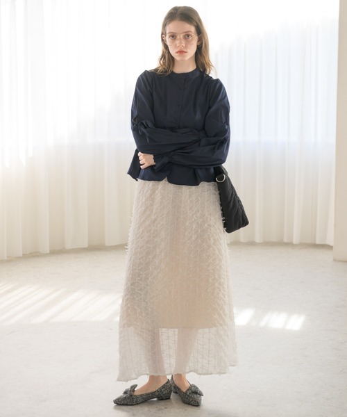 スカート Drape Ribbon Skirt SLY | LAYERED TUCK RIBBON スカート (スカート(ロング) ) |SHEL