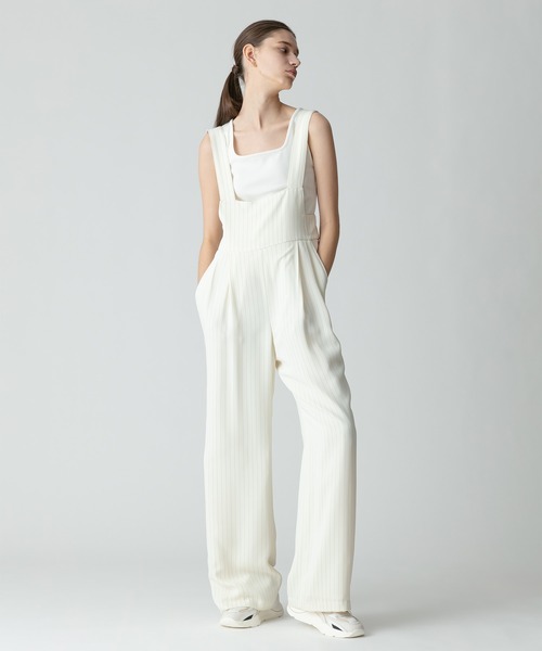 サロペット オーバーオール ピンストライプサロペットパンツ  