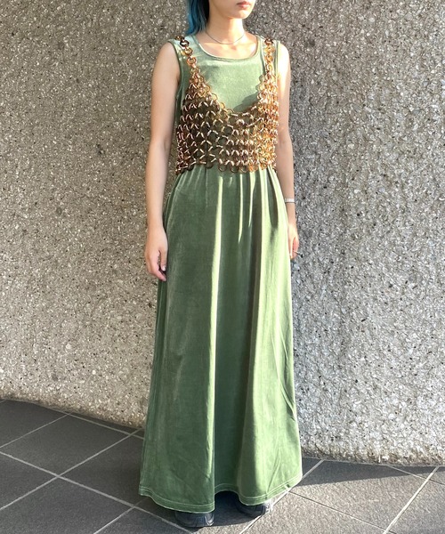 ベスト ジレ heki ヘキ Tortoiseshell style ring vest レディース
