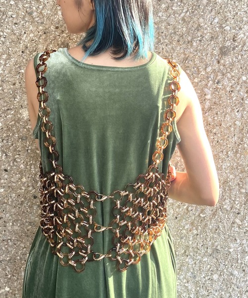 ベスト ジレ heki ヘキ Tortoiseshell style ring vest レディース THE MILES ベスト ジレ heki ヘキ Tortoiseshell style ring