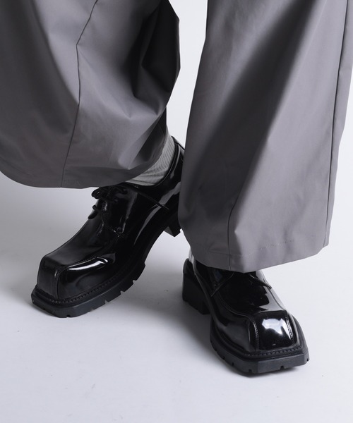 shoes365 革靴 フォーマルシューズ 「shoes365」異形スクエアトゥ厚底