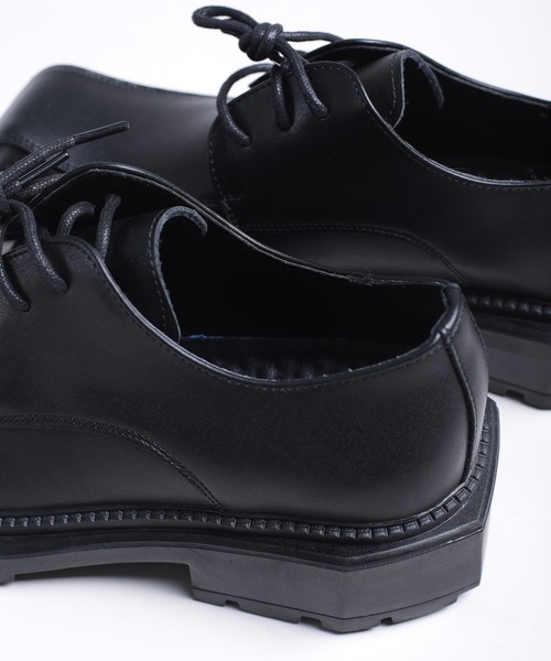 shoes365 革靴 フォーマルシューズ 「shoes365」異形スクエアトゥ厚底