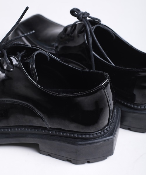 shoes365 革靴 フォーマルシューズ 「shoes365」異形スクエアトゥ厚底