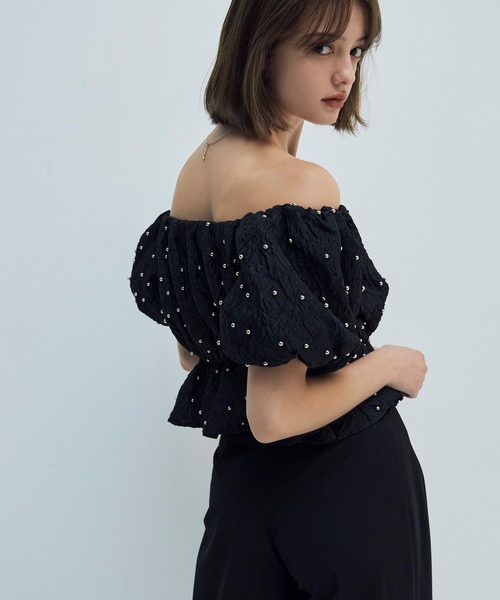 エイミーオフショルトップス エイミーイストワール eimy istoire ボリュームオフショルダー